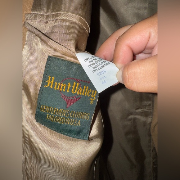 Hunt Valley Made In USA Men Suit Blazer 100% Camel Hair Size 44L - Picture 7 of 11